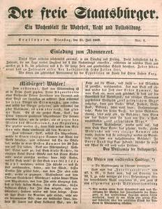 Die Crailsheimer Revolutionszeitungen 1848 und 1850