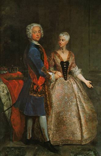 Markgraf Carl Friedrich Wilhelm und seine Frau Friederike Louise, die Schwester Friedrichs, 1729